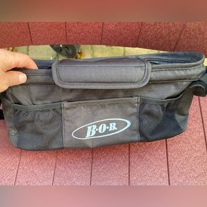 BOB jogger stroller double cup & holder - phone keys. Tire Pump too